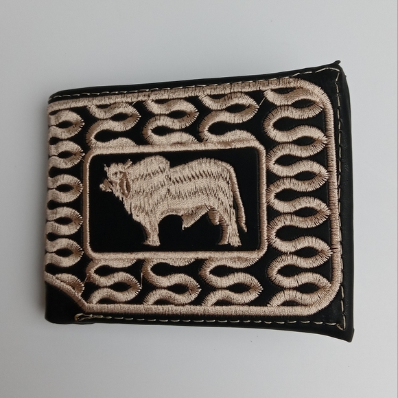 Men's Western Wallet Genuine Leather‎ Hand Crafted Bifold Cowboy Rodeo Wallet - Picture 1 of 9